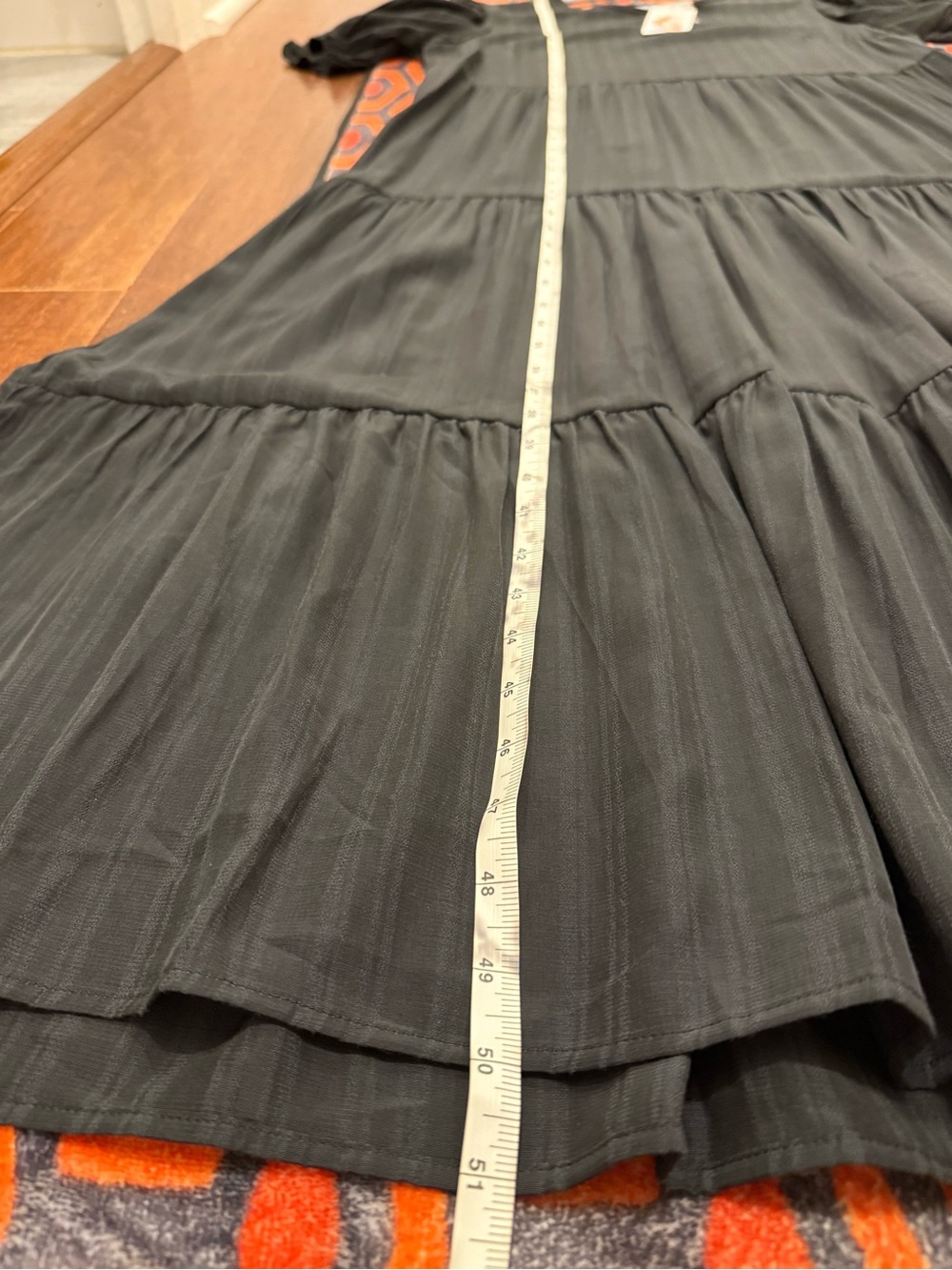 NWT PrettyGarden Black Tiered Maxi Dress Puff Sleeve Size Large - Picture 7 of 8
